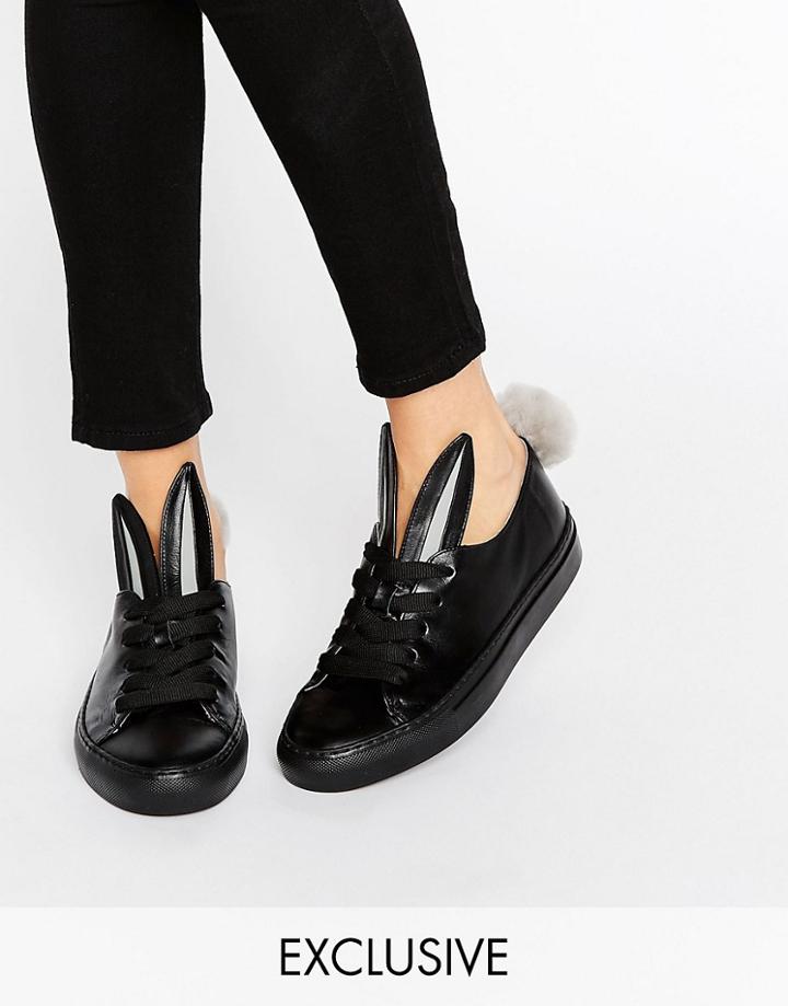 Minna Parikka Tail Sneaks Black Leather Sneakers - Black
