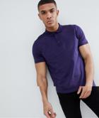 Asos Design Jersey Polo In Purple - Blue