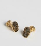 Noose & Monkey Skull Cufflinks In Black/gold Exclusive To Asos - Gold
