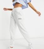 Fila Small Logo Oversized Sweatpants In White Exclusive To Asos