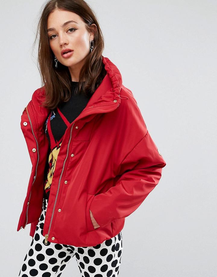 Love Moschino Survivor Rain Jacket - Red