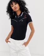Fred Perry X Amy Winehouse Foundation Embroidered Heart Polo - Black