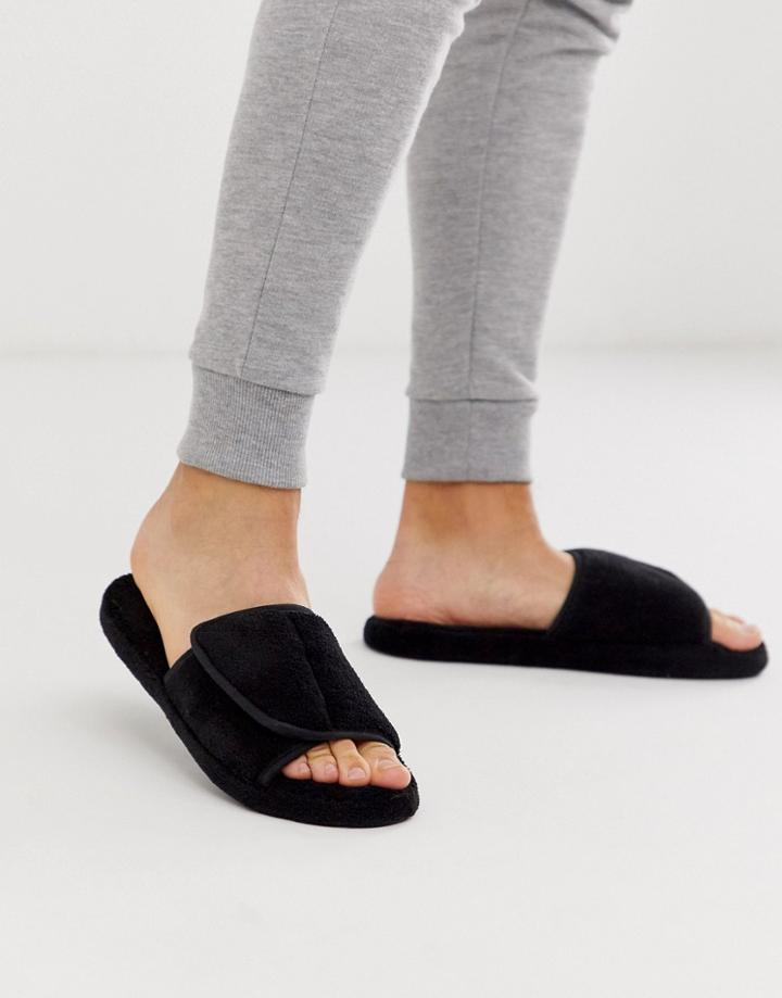 Asos Design Slider Slippers In Black