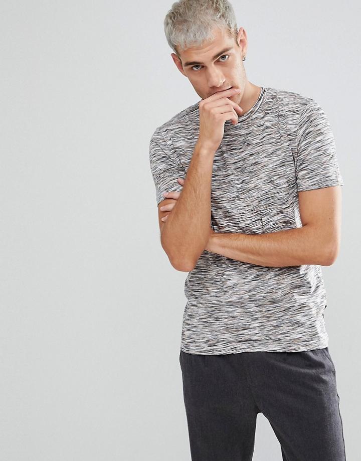 Selected Homme+ T-shirt With Mix Melange Cotton - Gray