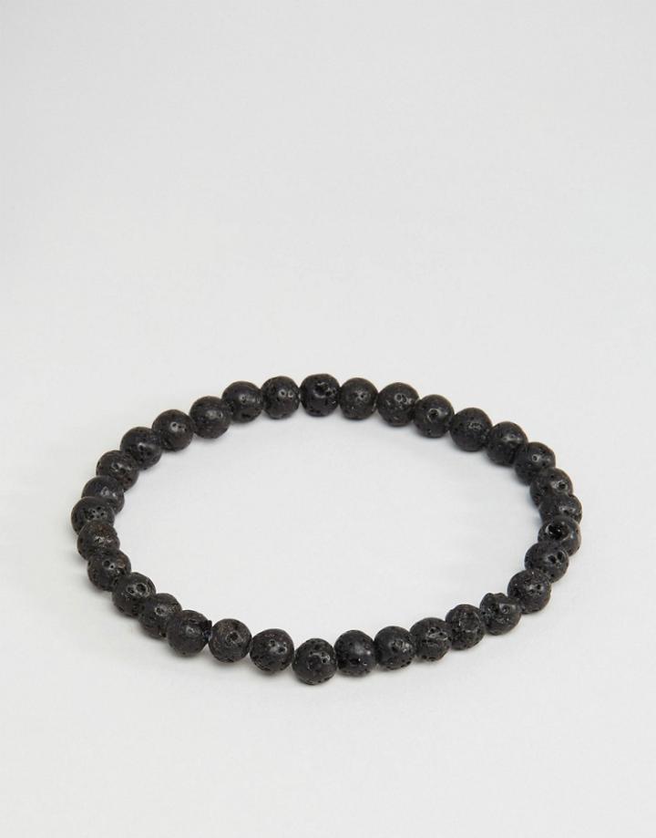 Jack & Jones Beaded Bracelet In Black - Black