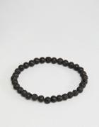 Jack & Jones Beaded Bracelet In Black - Black