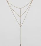 Asos Curve Multirow Triangle Chain Necklace - Gold