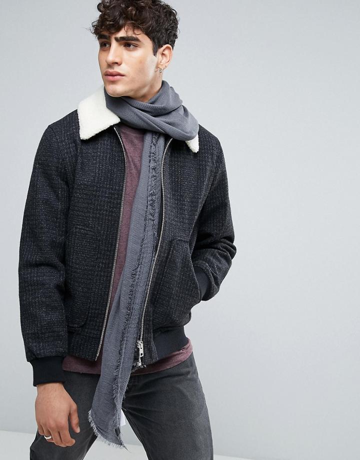 Esprit Scarf In Herringbone - Gray