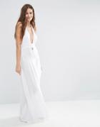 Asos Jersey Halter Maxi Beach Dress - White