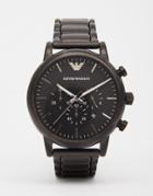 Emporio Armani Luigi Black Chronograph Watch In Stainless Steel Ar1895 - Black