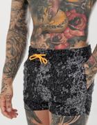 Asos Design Swim Shorts With Bleach Wash Print And Neon Drawcord Super Short Length-multi