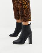 Simmi London Black Block Heeled Ankle Boots - Black