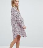 Monki Smudge Print Shirt Dress - Pink