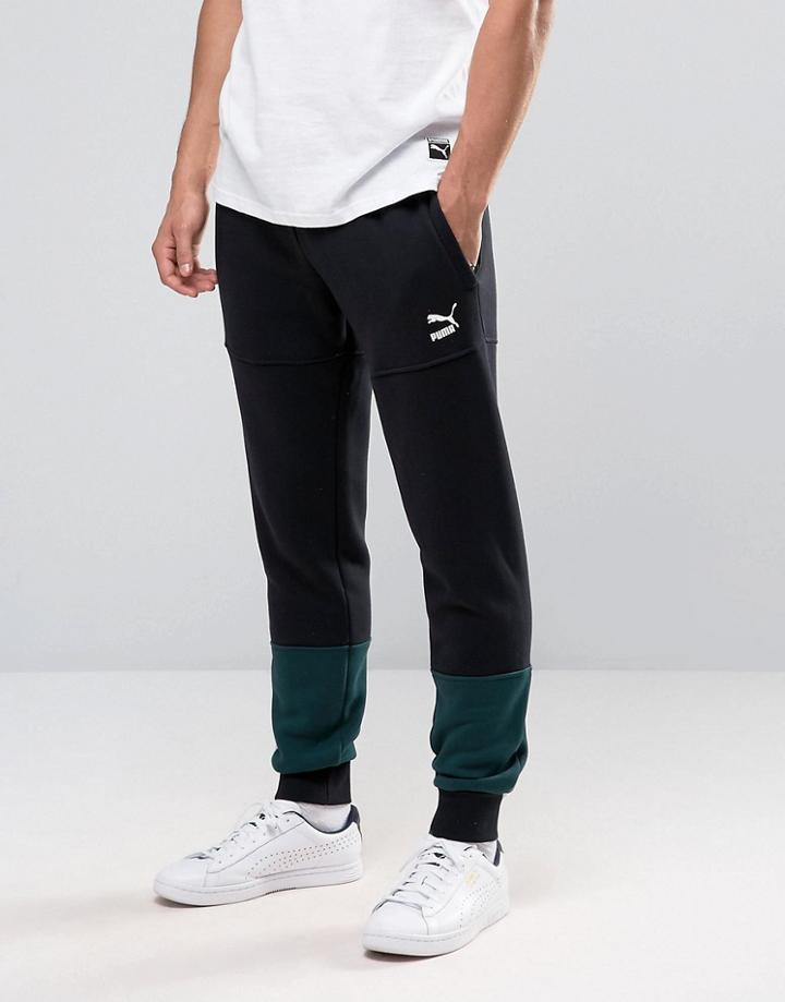 Puma Colour Block Joggers In Black 57160801 - Black