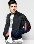 Alpha Industries Ma1 Bomber Jacket With Colour Block Exclusive