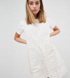 Asos Design Petite Casual Shift Mini Dress In Natural Stripe - Multi