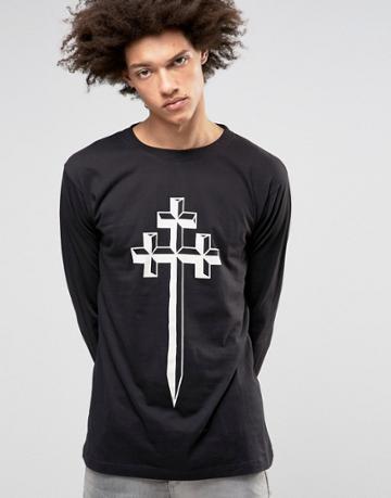 Long Clothing Steel Long Sleeve T-shirt - Black