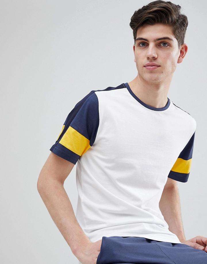 Only & Sons T-shirt With Arm Stripe - White