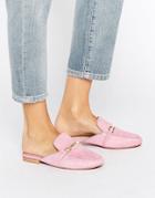 Asos Movie Leather Mule Loafers - Pink