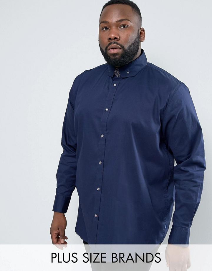Duke Plus Smart Shirt In Navy - Navy