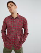 Mennace Red Tartan Relaxed Shirt - Red