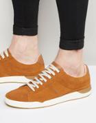 Boss Orange Perf Suede Sneakers - Brown