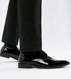 Frank Wright Wide Fit Derby Shoes In Patent Leather - Black