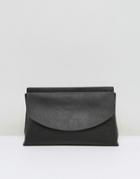 Asos Curved Flap Clutch Bag - Black