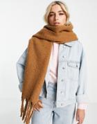 Boardmans Recycled Polyester Super Fluffy Scarf In Camel-neutral