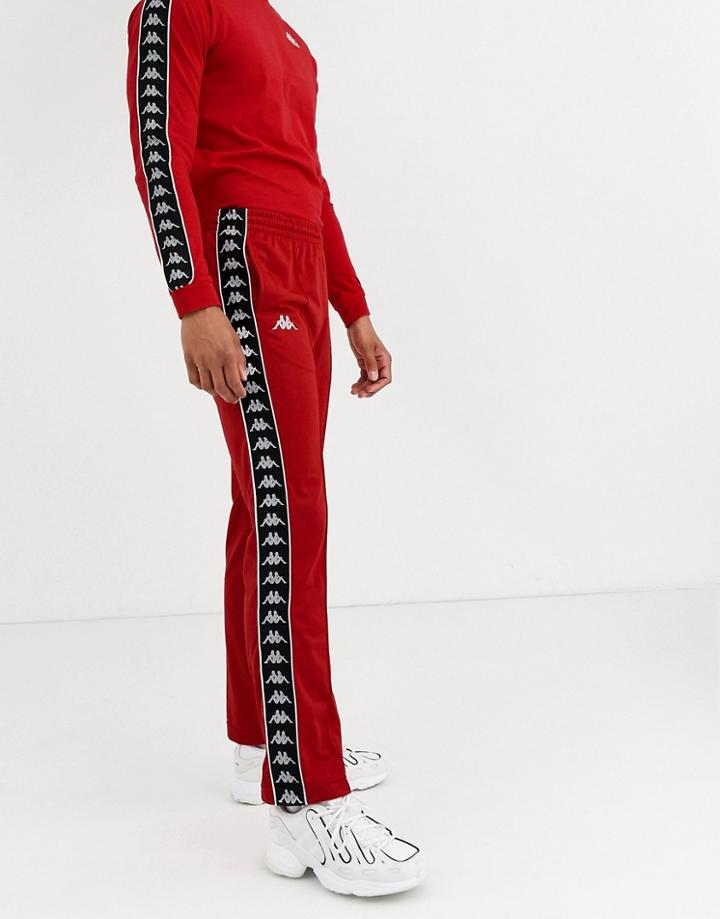 Kappa 222 Banda Astoria Jogger With Side Taping In Red
