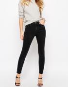 Asos Ridley Skinny Jeans In Washed Black - Black