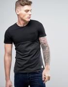 Jack & Jones Core T-shirt With Black Panel And Pocket - Gray