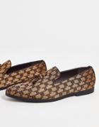 Truffle Collection Tassel Slipper Shoes In Print-multi