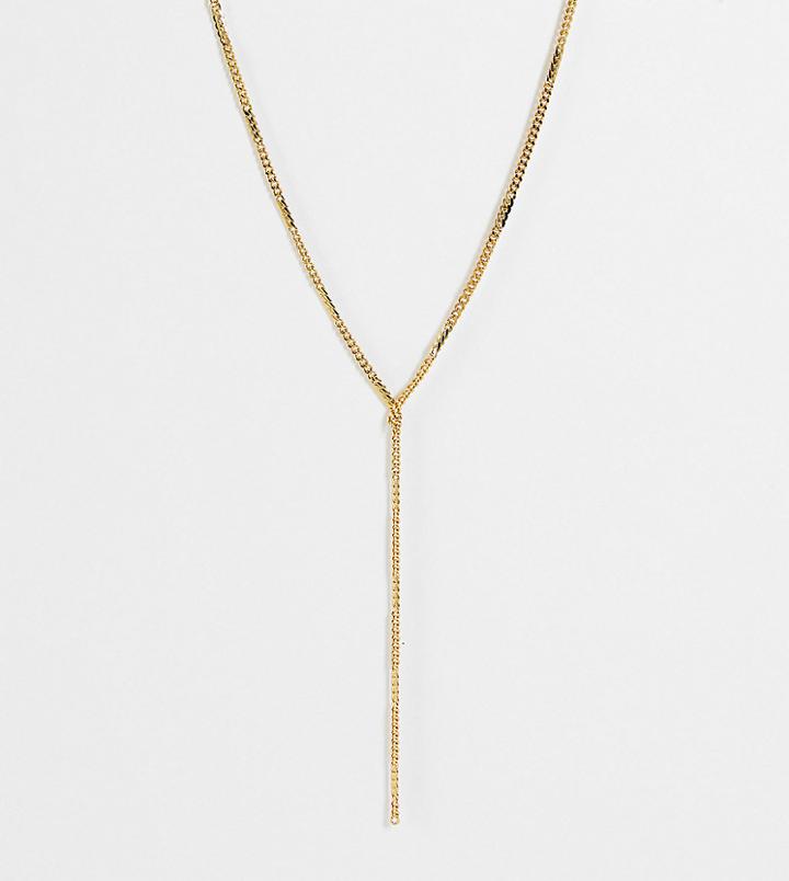Asos Design 14k Gold Plated Lariat Necklace