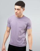 Brave Soul Basic Raw Edge T-shirt - Purple
