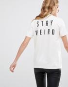 Lira Retro T-shirt With Stay Weird Back Print - Ivory
