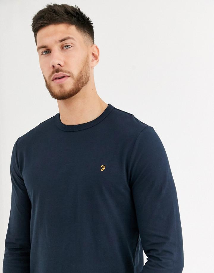 Farah Worth Long Sleeve T-shirt In Navy