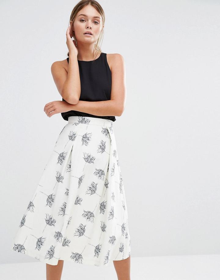 Warehouse Stencil Floral Midi Dress - Multi
