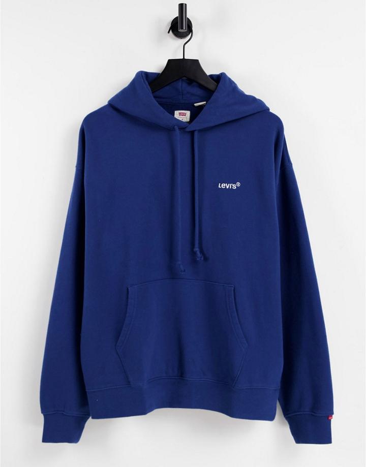 Levi's Red Tab Logo Hoodie In Navy