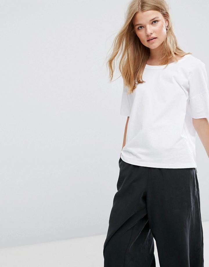 Weekday Drop Shoulder Boxy T-shirt - White