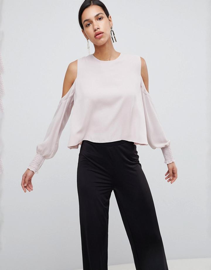 Love Cold Shoulder Blouse - Pink