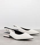 Raid Wide Fit Kinjal Sling Back Flat Shoes In White