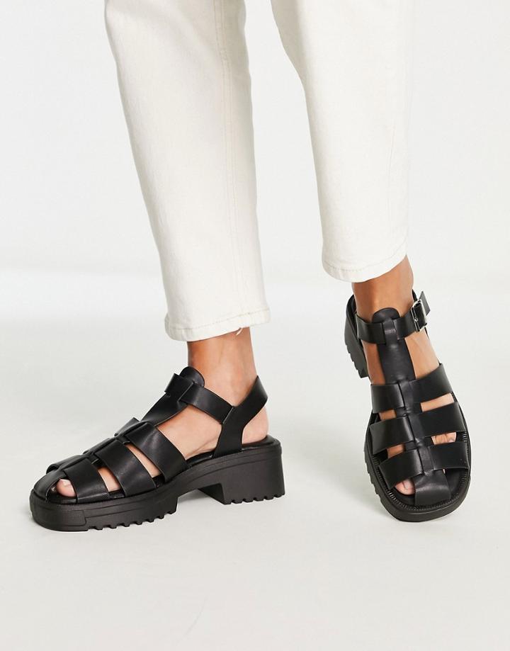 Raid Presley Fisherman Sandals In Black Pu