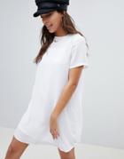 Asos Design Sheer Shift Mini Dress - White