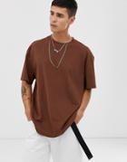 Weekday Great Oversized T-shirt In Brown - Brown