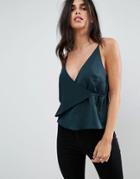 Asos Matte & Shine Wrap Cami - Green