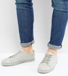 Asos Wide Fit Lace Up Sneakers In Gray With Toe Cap - Gray