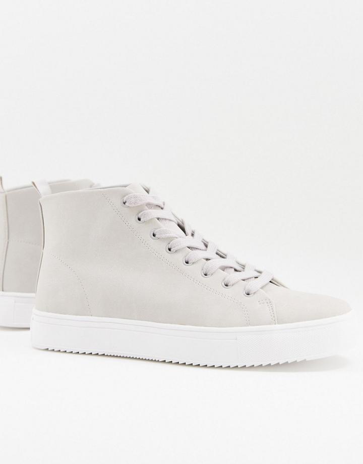 New Look High Top Sneakers In Gray-grey
