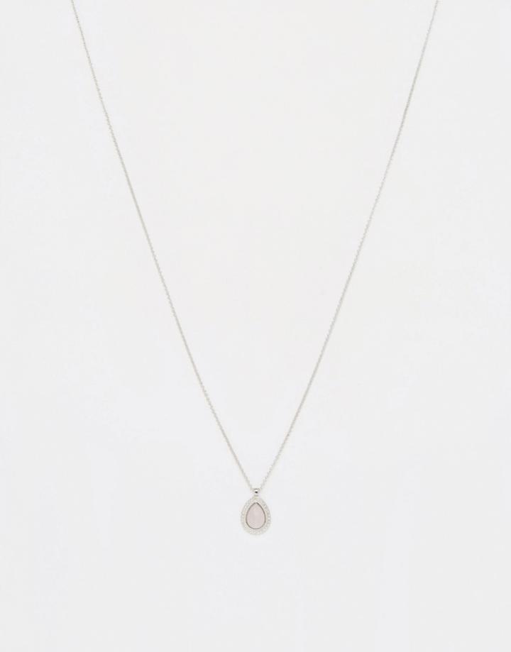 Asos Teardrop Pendant Necklace - Pink