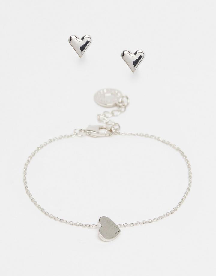 Johnny Loves Rosie Thank You For Being My Bridesmaid Earrings & Bracelet Set - Silver
